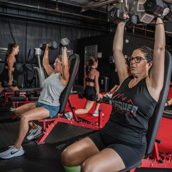 Working out in the gym